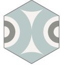 BALDOSA HIDRAULICA 20X23X1,5 HEXAGONAL MODELO 616 - DMS